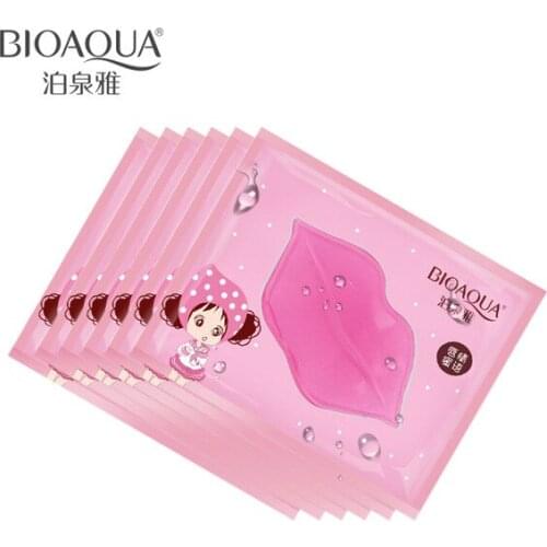8Pcs/1Lot Beauty Crystal Collagen Lip Mask Exfoliator Ance Anti Wrinkle Moist Pink Lip Plumper Cosmetics Skin Care