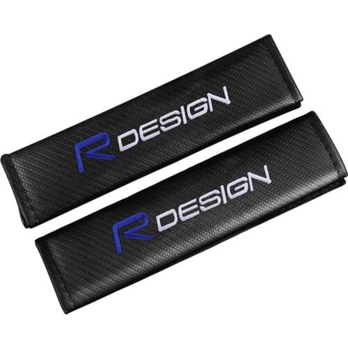 Car 2pcs RDESIGN Carbon Fiber Seat Belt Case Seat Shoulder Pad Protection Cover for Sweden Volvo XC60 XC90 V40 V60 S90 S60L