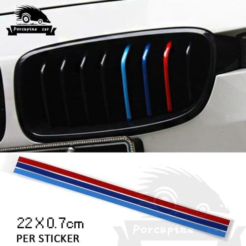 3-Color Decoration Grille Vinyl Strip car stickers Decal For BMW 1 2 3 4 5 7 F10 F20 F30 E36 E90 E46 X1 X3 X5 X6 G30 Accessories