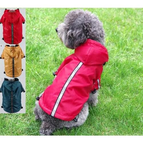 Hot selling pet raincoat pet Autumn winter dog raincoat with warm fleece XS-3XL pet dog coat hooded jacket with reflective strip