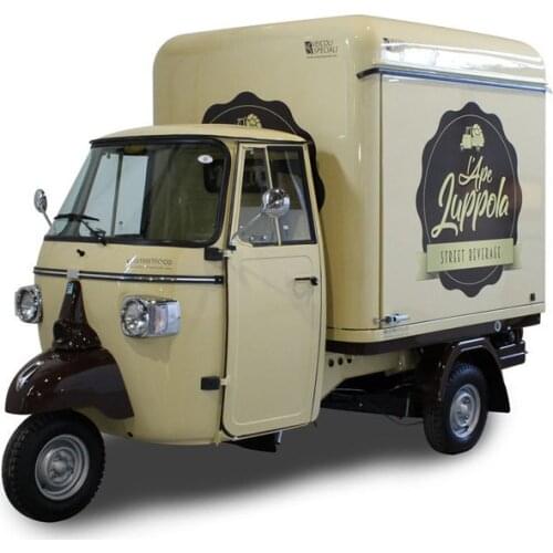Factory Supply Ice Cream Cart Mobile Coffee Food Truck Electric Piaggio Ape Tricycle Taco Hot Dog Van