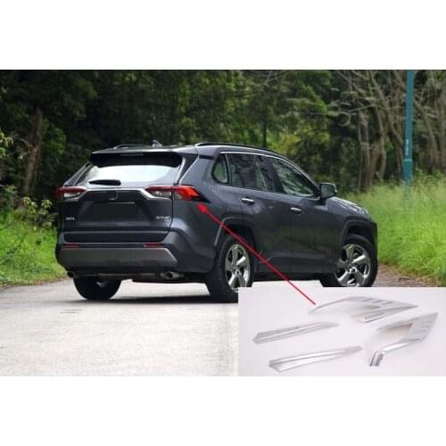 Chrome ABS Rear Tail Light Lamp Cover Trim For 2019-2020 Toyota RAV4 (4PCS)