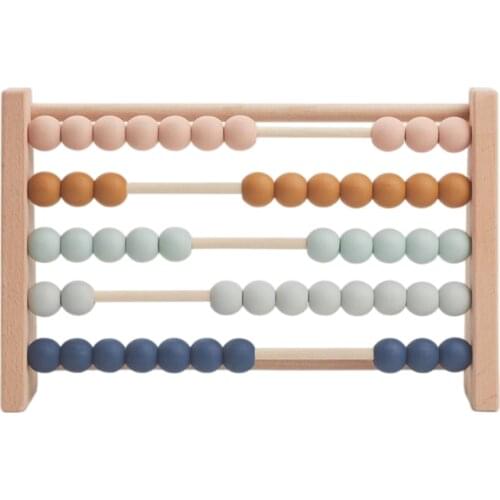 Colorful Wooden Abacus Math Learning Toy Kids Number Counting Early Educational Toy 50 Beads for Toddlers Preschool