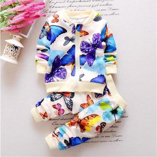 BibiCola Baby Girls Clothes Sets Autumn Baby Clothing Dot coat +pants 2Pcs Kids Girls Spring Sport Tracksuits Baby Clothes