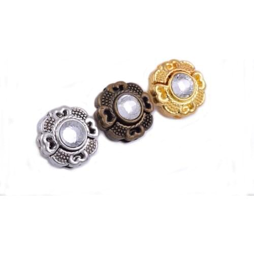 KONMAY 10 Sets 10.0x2.0mm Hearts Carved Flat Magnetic Jewelry Clasps With Crystal Bead ---1311