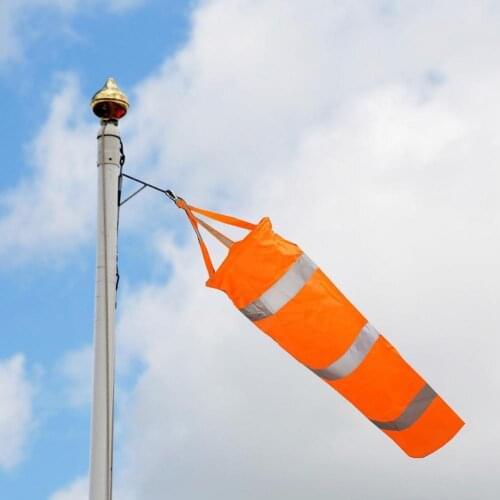 Cone Outdoor Aviation Windsock Rip-stop Wind Measurement Sock Bag Reflective Belt Wind Monitoring Toy For Meteorology 80cm