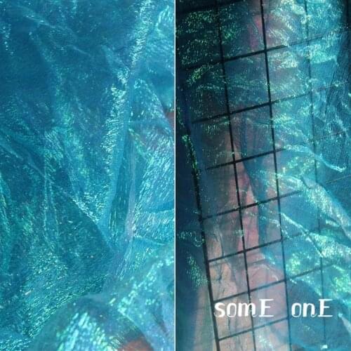 Crepe Tulle Fabric Mint Blue DIY Summer Skirt Scarf Party Stage Doll Decor Wedding Dress Designer Fabric 50*105cm