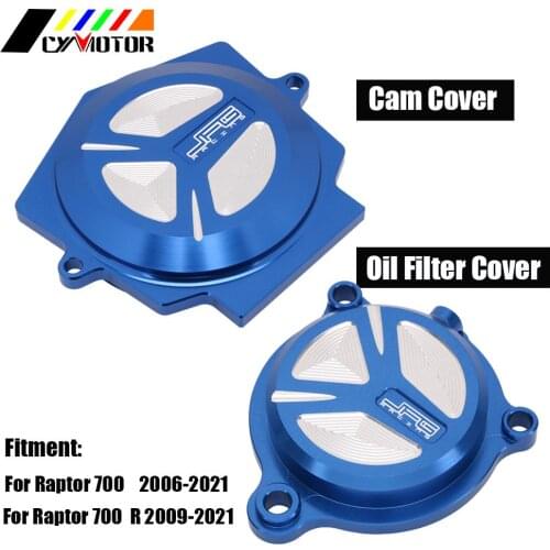 CNC Cam Cover Guard Oil Filter Cover Cap For Yamaha Raptor 700R YFM700R 06-2021 Raptor 700 YFM700 2009-2021 YFM 700 700R