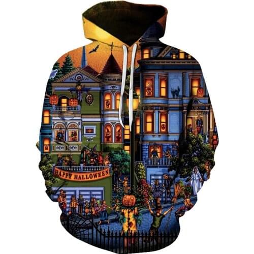 3d Printed Hoodies Mens Halloween Aesthetic Harajuku Pullover Hooded Sweatshirts Autumn Hip Hop Tracksuit men clothes 2021