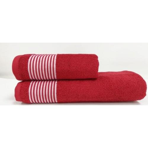 Honeysuckle Bilateral Cotton Bath Towel Set Red