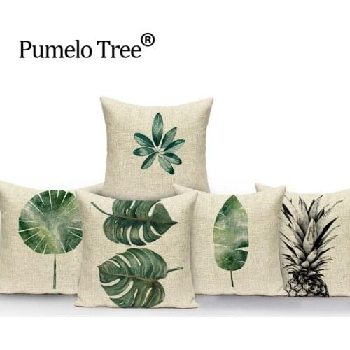 Cushion Cover banana leaf Chair home Bed Home Decor Pillow Case High Quality Beauty 45x45cm New Natural Vintage Covers
