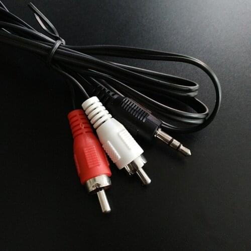 New 1.2m 3.9 ft 3.5mm Plug jack to Dual 2 RCA male Cable Stereo PC Audio Splitter Aux To 2 RCA Audio Cables