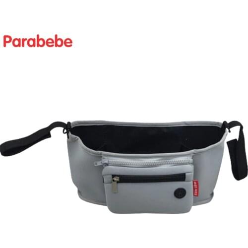 New arrival baby stroller accessories hanging baby carriage bag polyester baby stroller organizer bag gray wheelchair bag