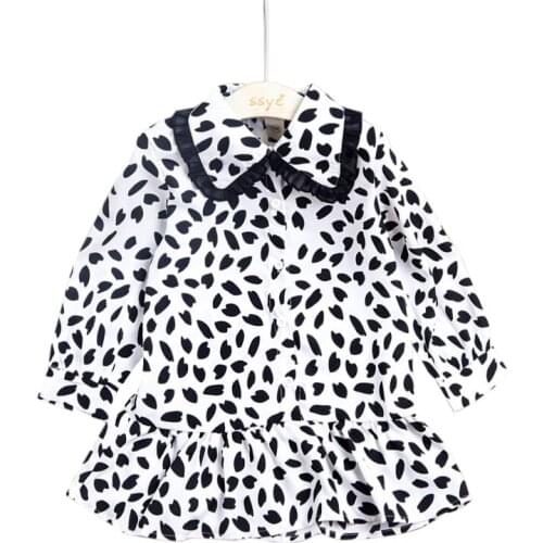 Autumn Dress Foreign Girl Long Sleeve Dress New Small and Medium-sized Childrens Korean Fashion Leopard Childrens Clothing