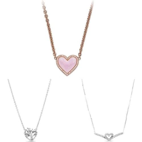 Panjia S925 New Years series pink Paisley wishing bone chain family tree necklace