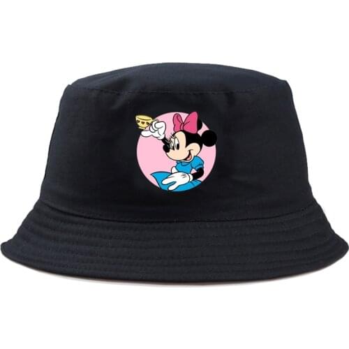 Disney Minnie Mouse Headwear Fishing Hat Fashion Bucket Hat Classic Beauty Printing Summer Casual Sweet Harajuku Panama Girls