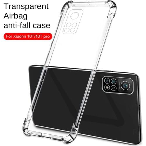 Transparent Airbag Anti-fall Phone Case For Xiaomi Mi 10T Shockproof Ultra Soft Phone Back Cover Coque On For Xiaomi Mi 10T Pro