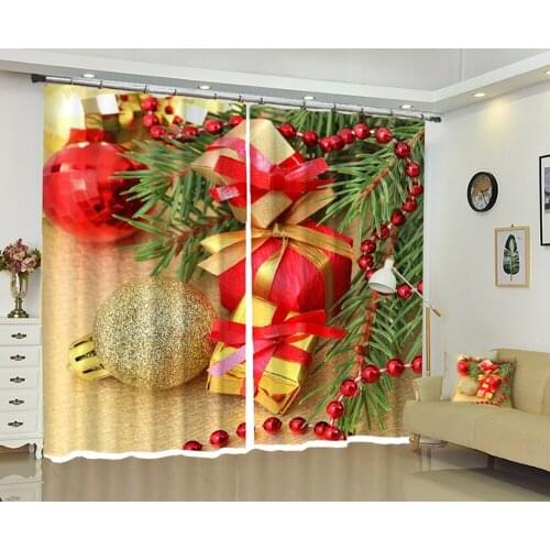 Christmas gift 3D Window Curtain Luxury Blackout Living Room Bedroom decorate Cortina Drapes Rideaux Customized size pillowcase
