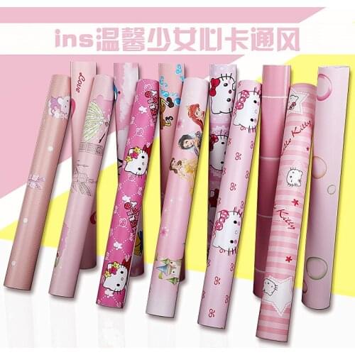 Wall decor Self Adhesive Bedroom Girl Warm Waterproof Wallpaper Brick Wood Texture Wall Sticker Dormitory European big flower