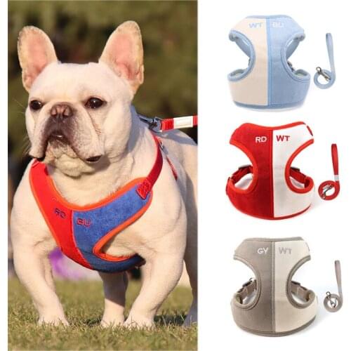 Dog Accessories Breathable Patchwork Dog Harness and Leash Set Puppy Cat Harness Vest For Small Dogs Chihuahua arnes para perro