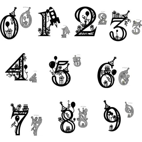 Metal Cutting Dies Cut Birthday number Decoration Scrapbook Paper Craft Knife Mould Blade Punch Stencils