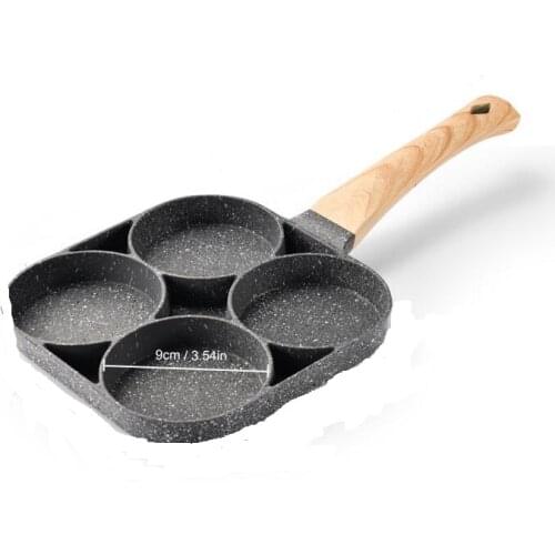 Four-Hole Frying Pot Pan Thickened Omelet Pan Non-Stick Egg Pancake Steak Pan Cooking Egg Ham Pans Breakfast Maker Cookware
