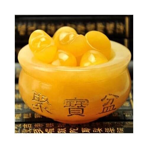 Topaz coronet set pieces of ingot treasure handicraft shop office Feng Shui decoration gifts