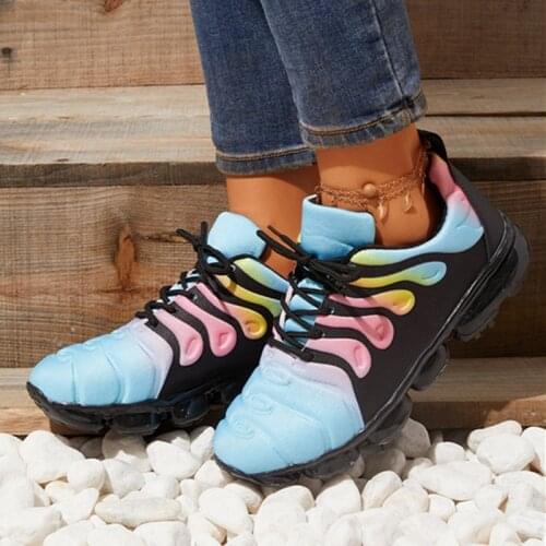 Single shoes fall/winter new style casual shoes womens breathable lace-up cushioned running shoes personality comfortable hot