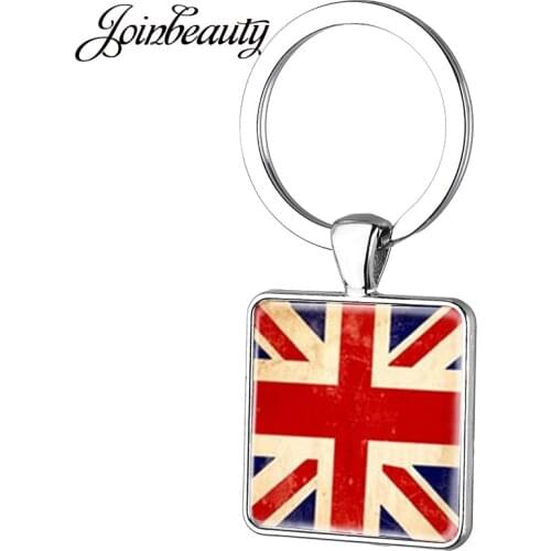 JOINBEAUTY Vintage Union Jack Keychain England Banner Great Britain United Kingdom Flag Women UK Flag Key Chain Jewelry AA102
