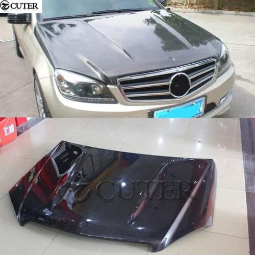 W204 C63 AMG style Carbon Fiber Engine Hoods Auto Car Bonnet For Mercedes Benz W204 C200 C300 08-11