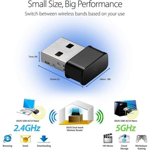 Amkle Wifi Adapter 1200Mbps Wireless Lan USB Ethernet 2.4G 5G Dual Band USB Network Card Wifi Dongle 802.11n/g/a/ac for PC Mac