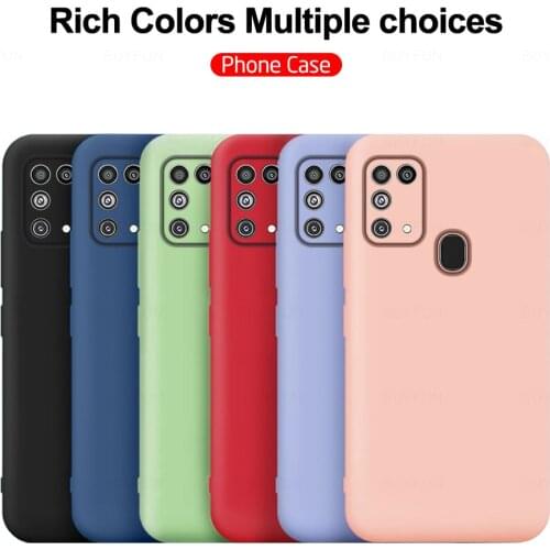 Liquid Silicone Protective Cover for Samsung Galaxy M31 Solid Color Mobile Phone Protective Case For Sansung M31