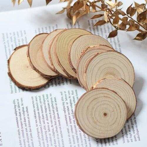 10pcs/8-9cm*1cm,Natural Real Round Pine Wood chips,Dried wood DIY Hand painting props,Tableware coaster Christmas decoration
