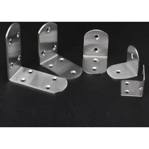 2x Corner Brackets Stainless Steel 90 Angle Furniture Connector with Screws