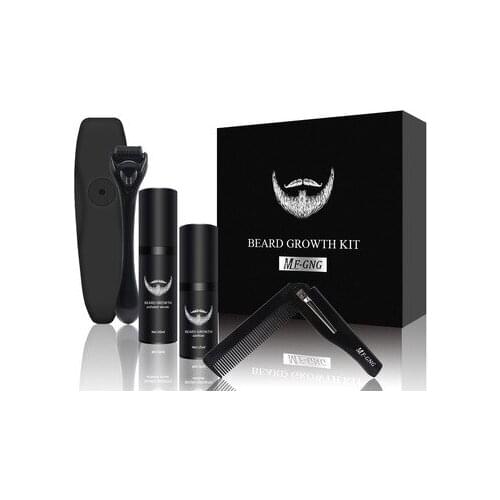 4Pcs/set Professional Beard Growth Kit Hair Growth Enhancer Set Essential Nourishing Beard Set Care Comb