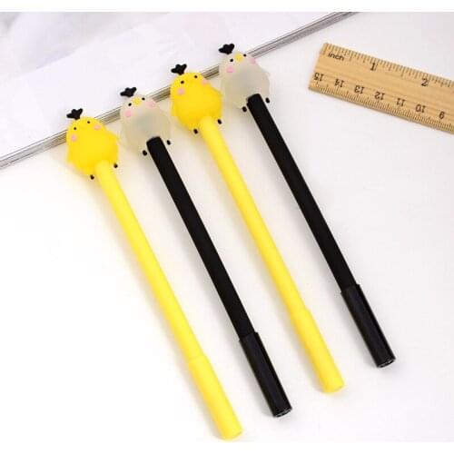 50PCS Creative Cartoon Chicken Gel Pen 0.5mm Black Cute Student Pen Cute Stationary Supplies Office Accessories