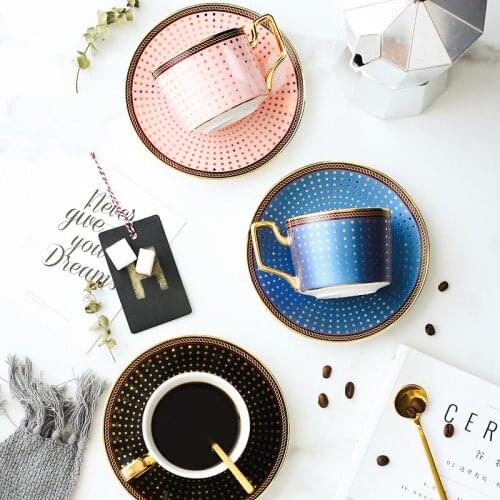 England Coffee Cup Vintage Ceramic Cups And Saucers Set Europe Porcelain Teacup Afternoon Tea Home Decoration Accessories 200Ml