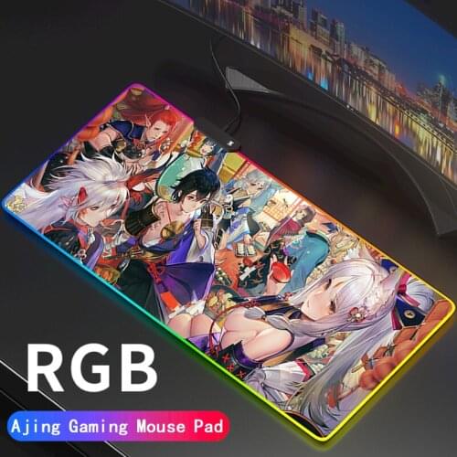 Anime Game Onmyoji RGB Kawaii Mouse Pad Luminous LED Laptop Mini Game Accessories Gamer Keyboard Carpet Pad mousepad Gaming Des