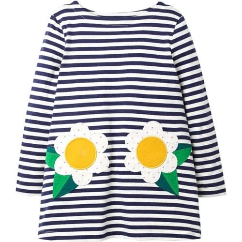 Bambino New Year2021Floral Dress of Little Girls 2-7 Years Baby School Dress Kid Party Clothes Children Long Sleeves Dress