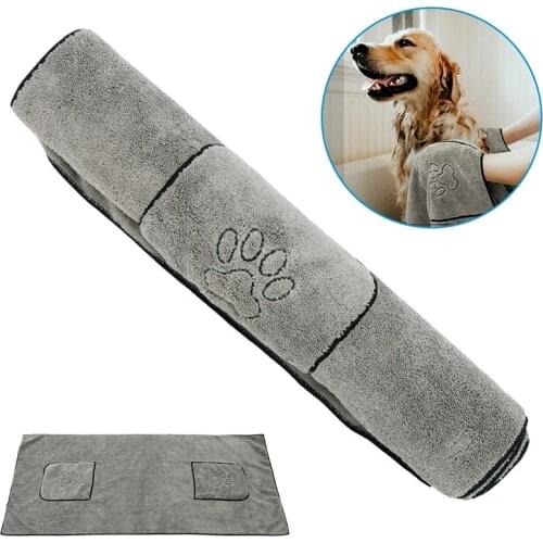 Pet Cat Dog Towel Super Absorbent Dog Bathrobe Microfiber Bath Towels