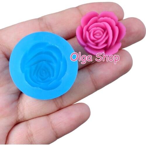 HYL352 22.2mm x 21.5mm Flower Silicone Mold Fondant Cake Decoration Candy Resin Clay Earrings Necklace Craft Soap Candle