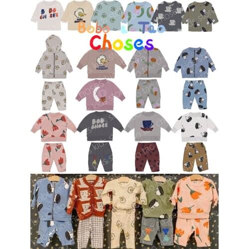 2021AW kids Original label BOBO BC baby sets T-shirts Sweatshirts Hoodies Jogging Pants Birdie Fruits Doggie Cup Flowers