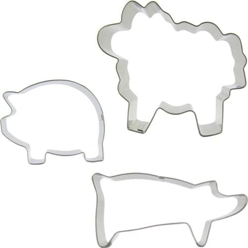 Fat Pig, Sheep, Big Pig shape 3 piece biscuit cutting molds, baking tools, cake decorating soft candy tools