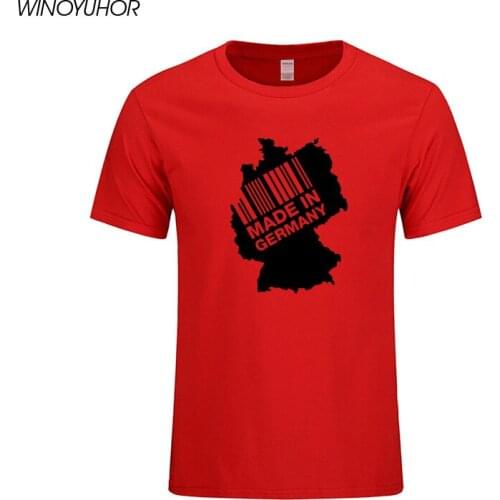 Made In Germany Print T Shirts Men Funny German Bar Code Map T-shirts For Man Summer Short Sleeve Tops Cotton Tee Homme