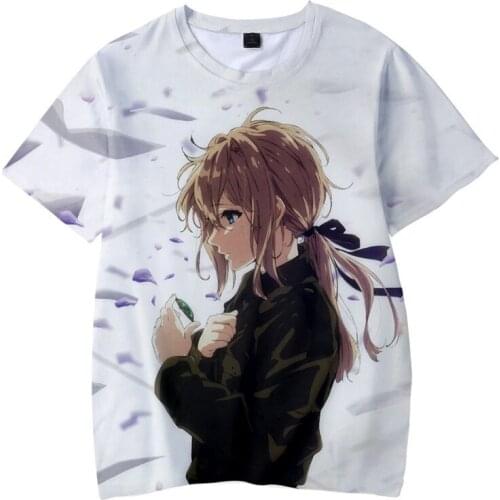 New Fashion T-Shirt Anime Violet Evergarden 3D Print Streetwear Men Women Trendy Short Sleeve T Shirt Harajuku Hip Hop Tees Tops