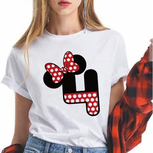 Disney Minnie Style Design T-shirt Womens Birthday or Lucky Number Printed Customize Clothing Spain Urbano Ropa Tumblr Mujer