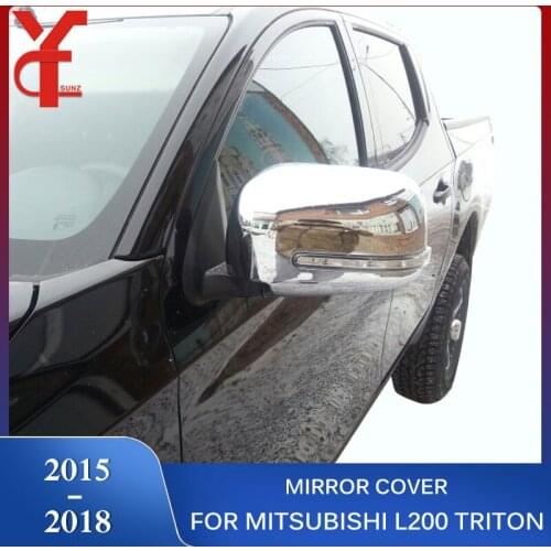 Chrome Mirror Cover With LED Light For Mitsubishi L200 Triton 2015 2016 2017 2018 Mirror Parts For Mitsubishi Accessories Ycsunz