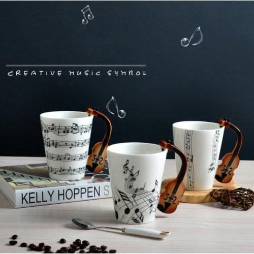Coffee Mug Creative music style guitar ceramic cup coffee tea milk drink with handle cup coffee cup novelty gift