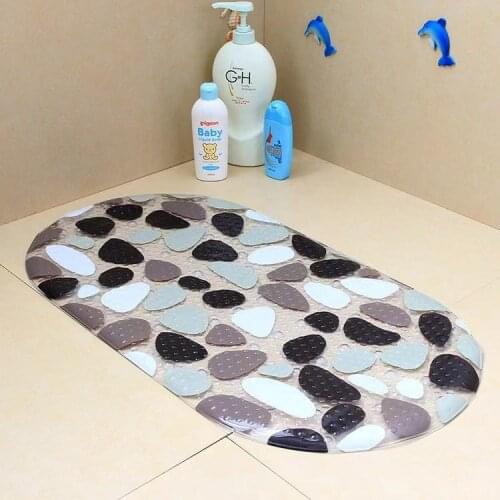 No-Slip Bath Mat PVC Bathtub Mat 69*38CM Safety Shower Suction Cups Anti-Skid Bathroom