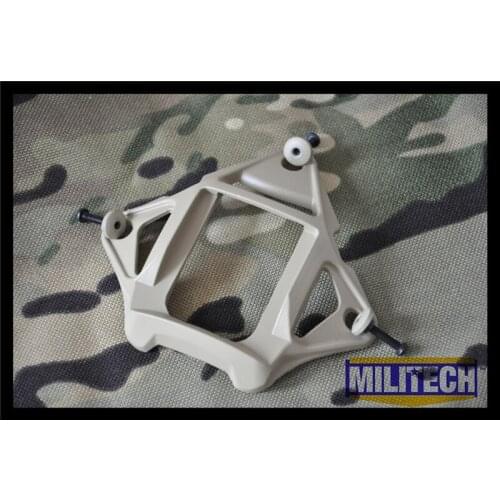 MILITECH DE Tan Color Aluminum Skeleton Shroud MARSOC WARCOM Night Vision 3 Holes Goggle Mount Base NVG Ops Core Skeleton Shroud